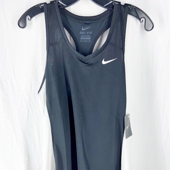 Nike Womens Dri-Fit Black Running Racerback Tank Top Size L - Picture 1 of 7